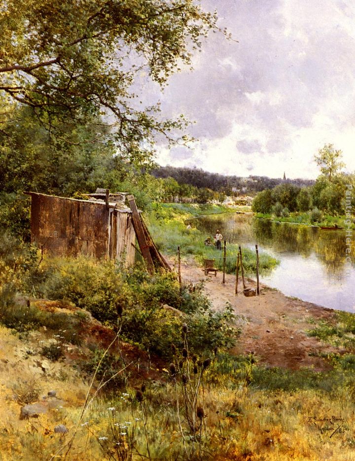On The River Bank painting - Emilio Sanchez-Perrier On The River Bank art painting